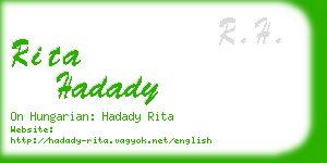 rita hadady business card